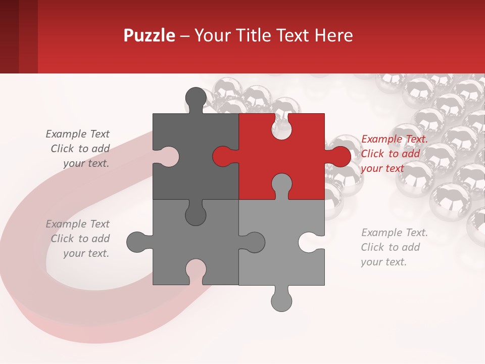 A Group Of Silver Balls With A Red Bar On Top Of Them PowerPoint Template