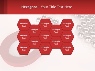 A Group Of Silver Balls With A Red Bar On Top Of Them PowerPoint Template