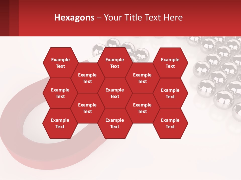 A Group Of Silver Balls With A Red Bar On Top Of Them PowerPoint Template