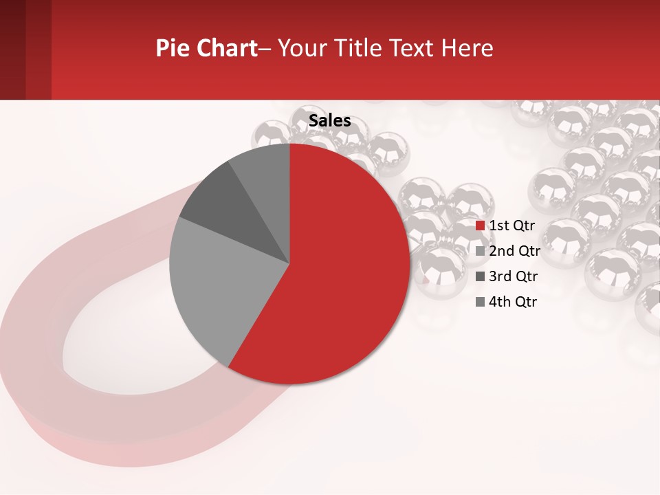 A Group Of Silver Balls With A Red Bar On Top Of Them PowerPoint Template