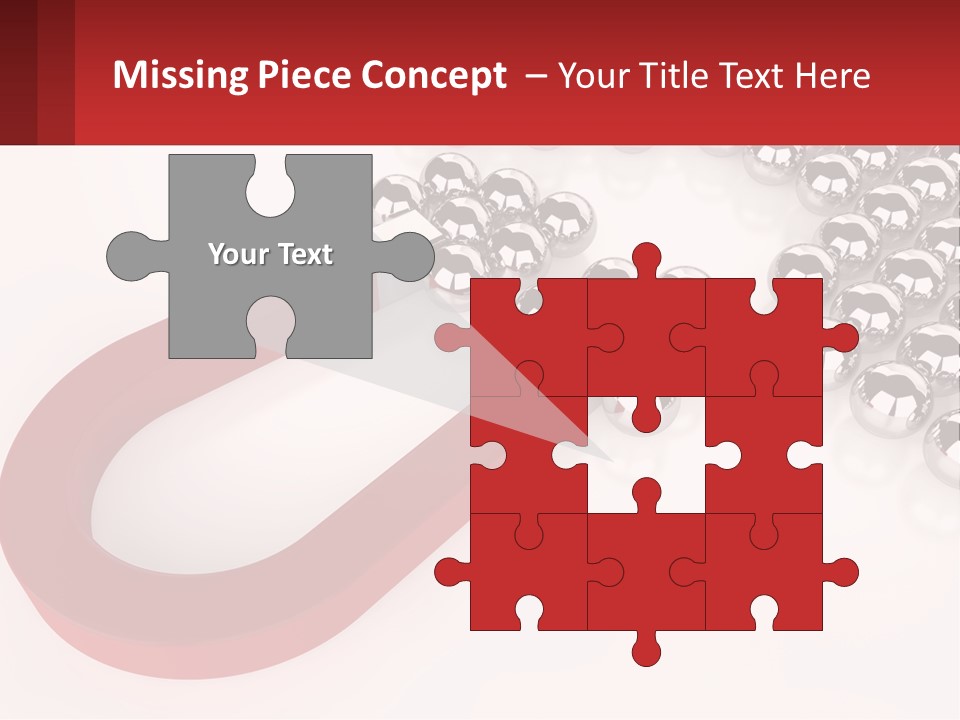 A Group Of Silver Balls With A Red Bar On Top Of Them PowerPoint Template