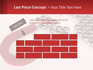 A Group Of Silver Balls With A Red Bar On Top Of Them PowerPoint Template