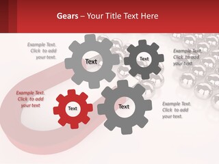A Group Of Silver Balls With A Red Bar On Top Of Them PowerPoint Template