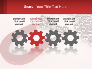 A Group Of Silver Balls With A Red Bar On Top Of Them PowerPoint Template