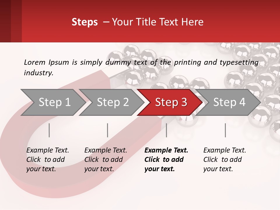 A Group Of Silver Balls With A Red Bar On Top Of Them PowerPoint Template