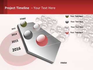 A Group Of Silver Balls With A Red Bar On Top Of Them PowerPoint Template
