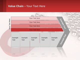 A Group Of Silver Balls With A Red Bar On Top Of Them PowerPoint Template