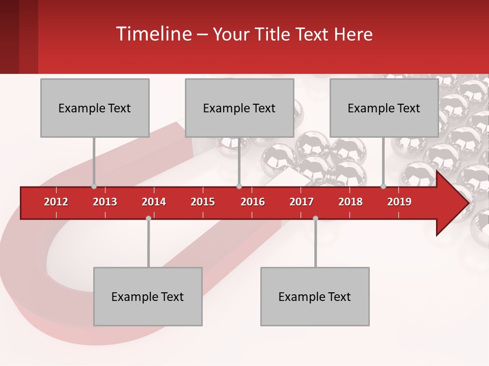 A Group Of Silver Balls With A Red Bar On Top Of Them PowerPoint Template