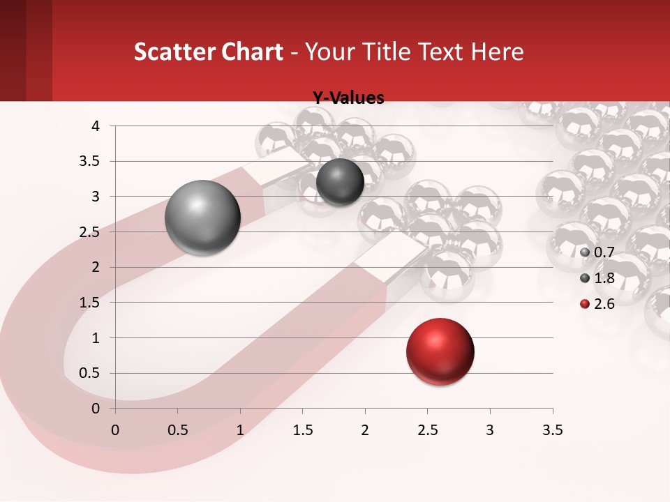 A Group Of Silver Balls With A Red Bar On Top Of Them PowerPoint Template
