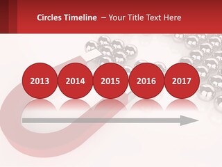 A Group Of Silver Balls With A Red Bar On Top Of Them PowerPoint Template