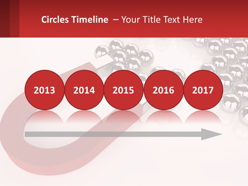 A Group Of Silver Balls With A Red Bar On Top Of Them PowerPoint Template