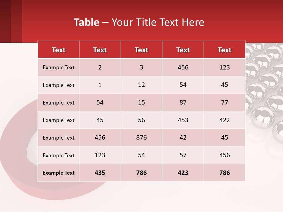 A Group Of Silver Balls With A Red Bar On Top Of Them PowerPoint Template