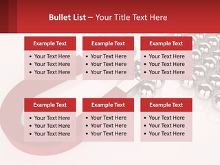 A Group Of Silver Balls With A Red Bar On Top Of Them PowerPoint Template