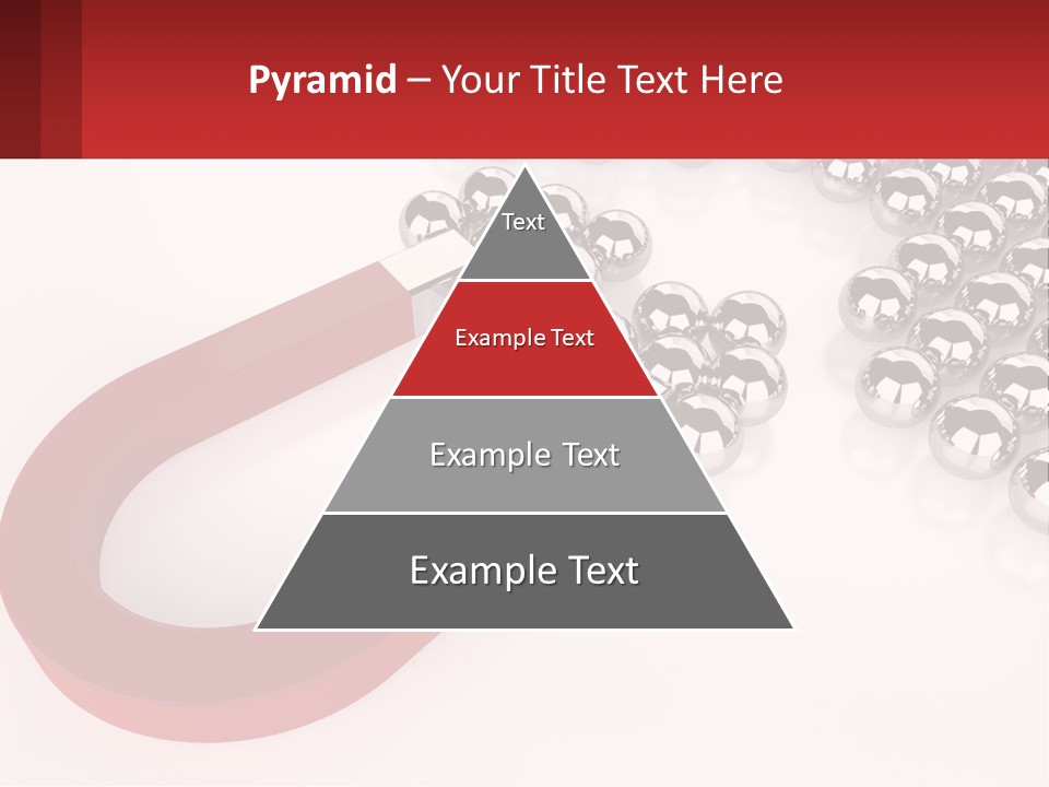 A Group Of Silver Balls With A Red Bar On Top Of Them PowerPoint Template
