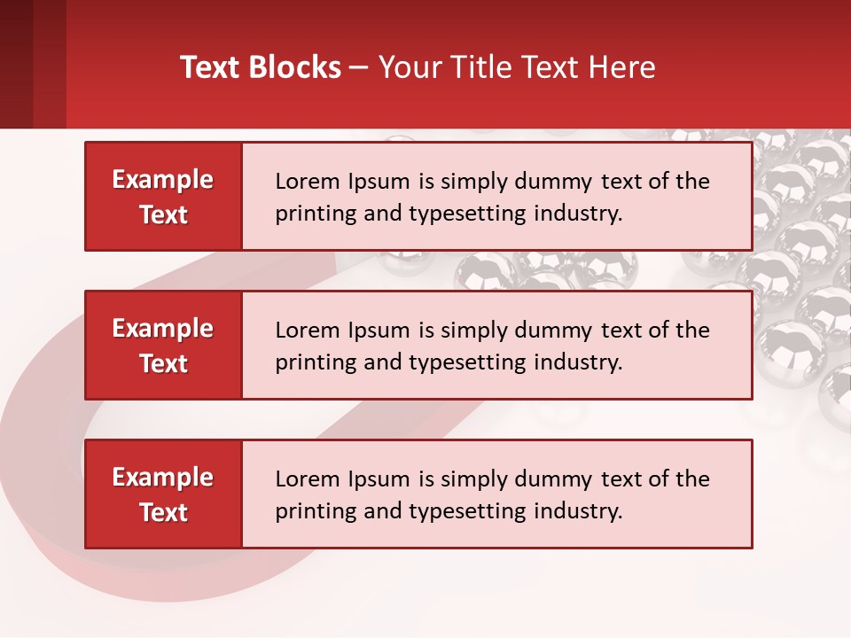 A Group Of Silver Balls With A Red Bar On Top Of Them PowerPoint Template