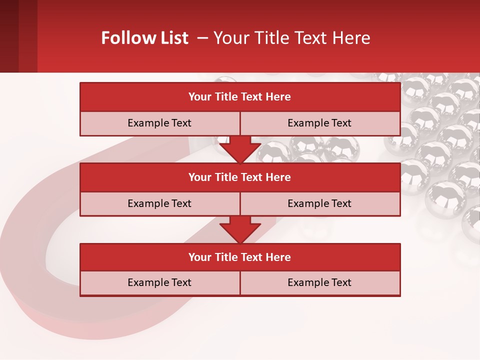 A Group Of Silver Balls With A Red Bar On Top Of Them PowerPoint Template