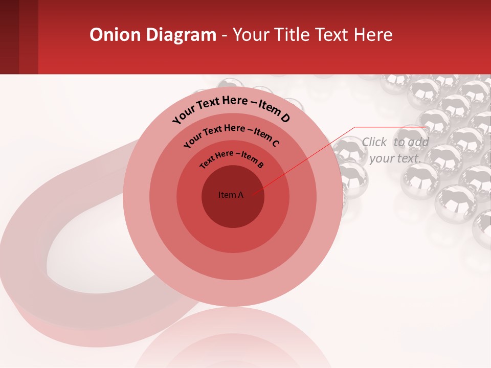 A Group Of Silver Balls With A Red Bar On Top Of Them PowerPoint Template