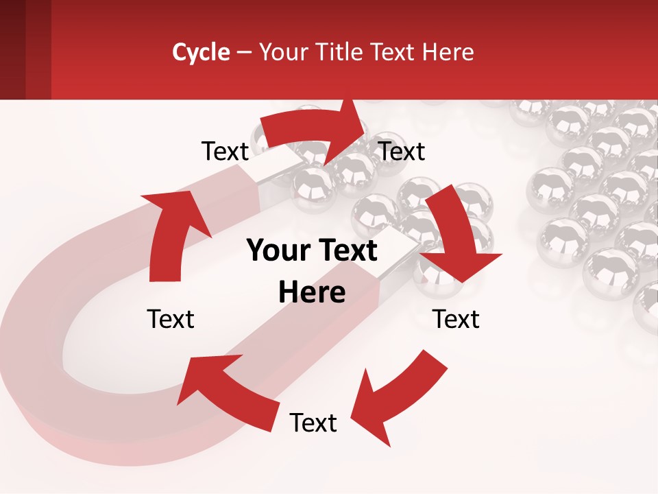 A Group Of Silver Balls With A Red Bar On Top Of Them PowerPoint Template