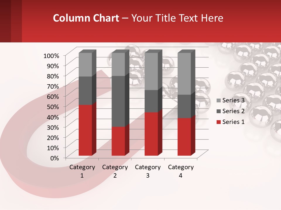 A Group Of Silver Balls With A Red Bar On Top Of Them PowerPoint Template