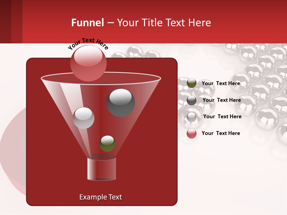 A Group Of Silver Balls With A Red Bar On Top Of Them PowerPoint Template