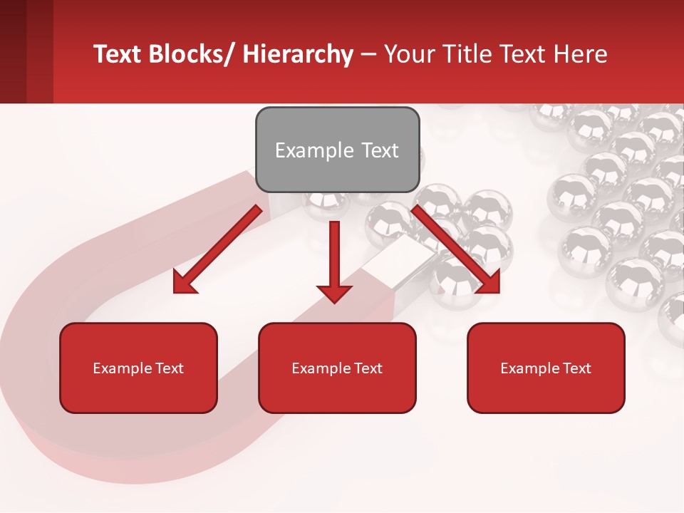 A Group Of Silver Balls With A Red Bar On Top Of Them PowerPoint Template