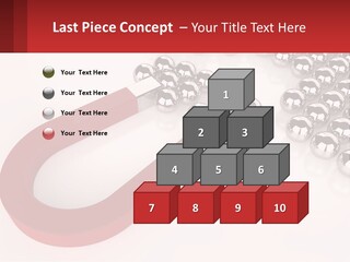 A Group Of Silver Balls With A Red Bar On Top Of Them PowerPoint Template