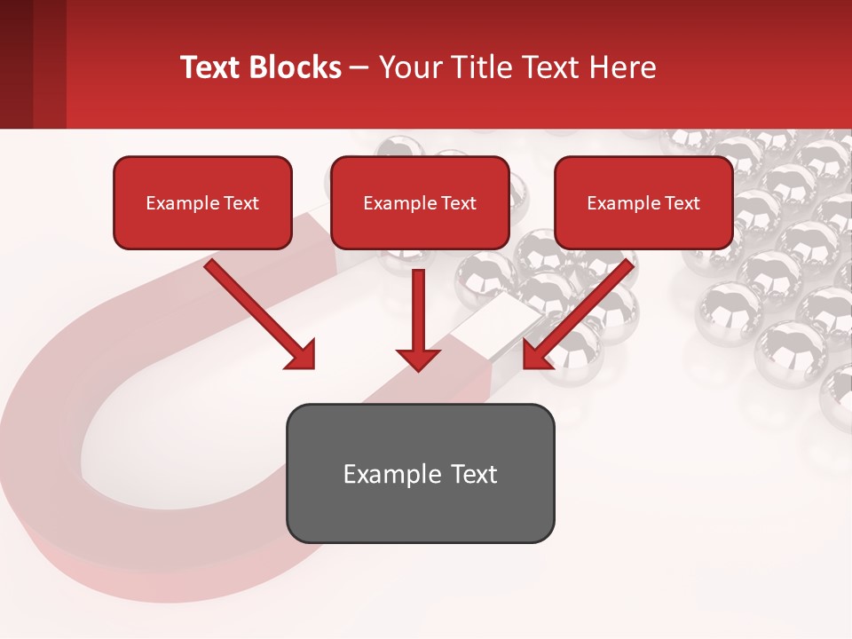 A Group Of Silver Balls With A Red Bar On Top Of Them PowerPoint Template