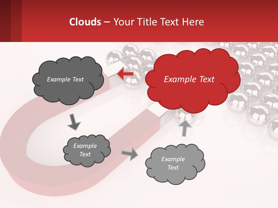 A Group Of Silver Balls With A Red Bar On Top Of Them PowerPoint Template
