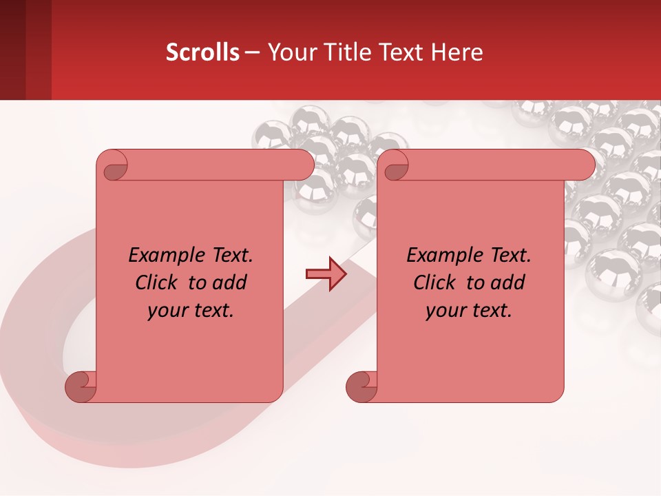 A Group Of Silver Balls With A Red Bar On Top Of Them PowerPoint Template