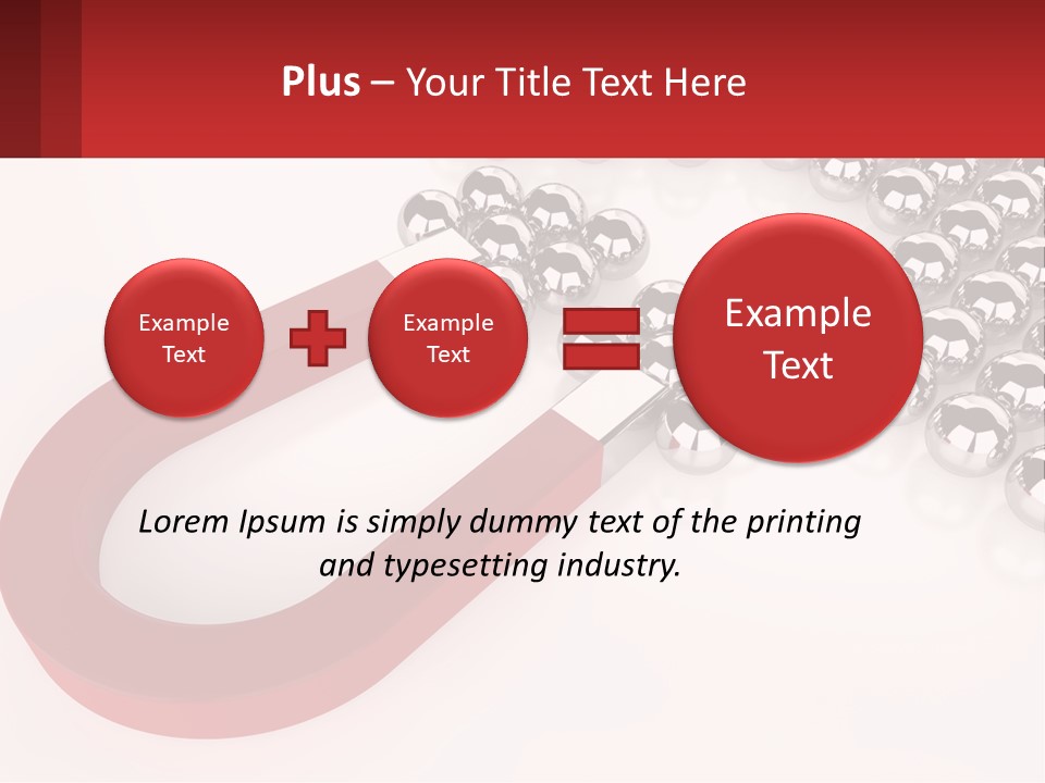 A Group Of Silver Balls With A Red Bar On Top Of Them PowerPoint Template