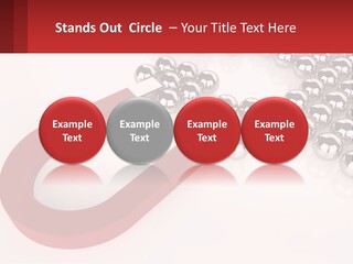A Group Of Silver Balls With A Red Bar On Top Of Them PowerPoint Template