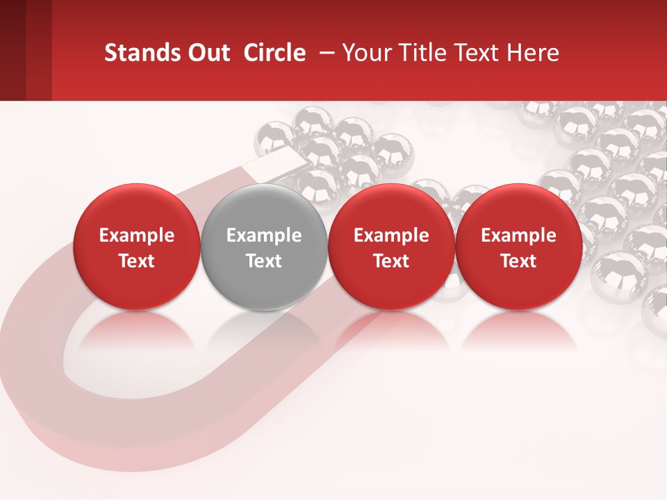 A Group Of Silver Balls With A Red Bar On Top Of Them PowerPoint Template