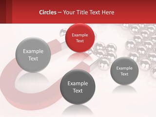 A Group Of Silver Balls With A Red Bar On Top Of Them PowerPoint Template