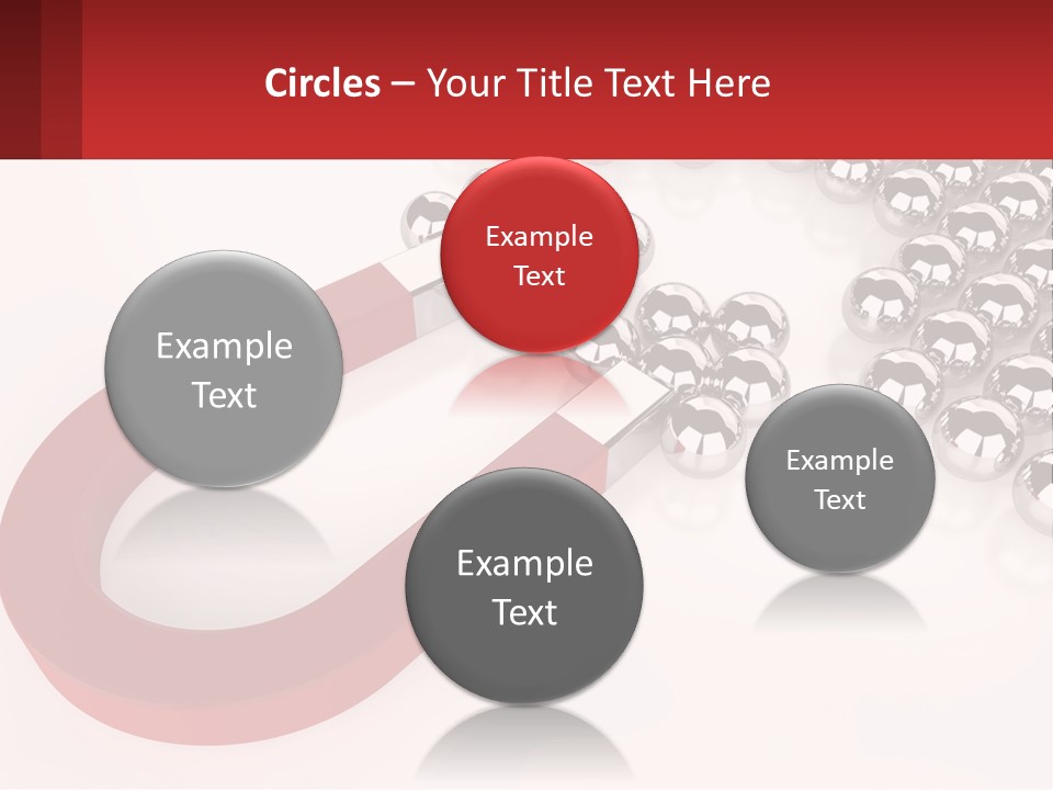 A Group Of Silver Balls With A Red Bar On Top Of Them PowerPoint Template