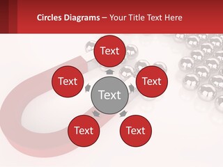 A Group Of Silver Balls With A Red Bar On Top Of Them PowerPoint Template