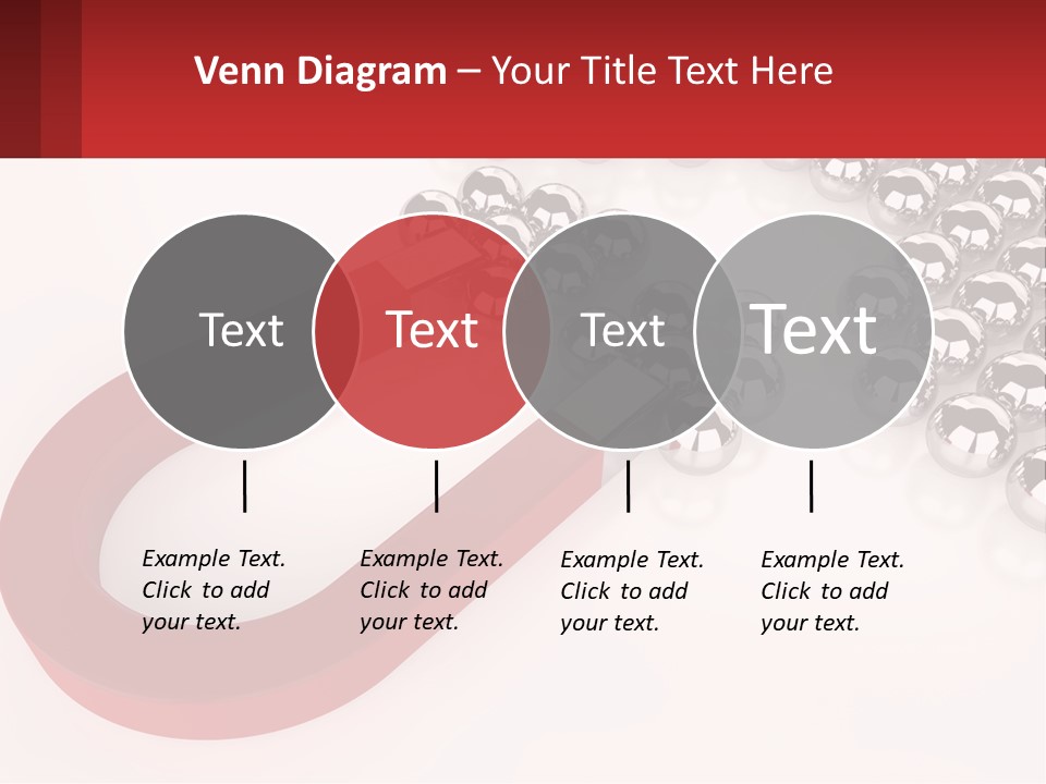 A Group Of Silver Balls With A Red Bar On Top Of Them PowerPoint Template
