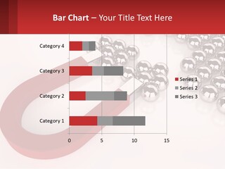 A Group Of Silver Balls With A Red Bar On Top Of Them PowerPoint Template