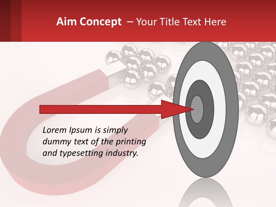 A Group Of Silver Balls With A Red Bar On Top Of Them PowerPoint Template