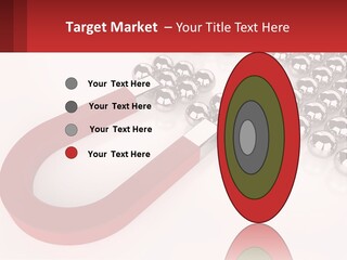 A Group Of Silver Balls With A Red Bar On Top Of Them PowerPoint Template