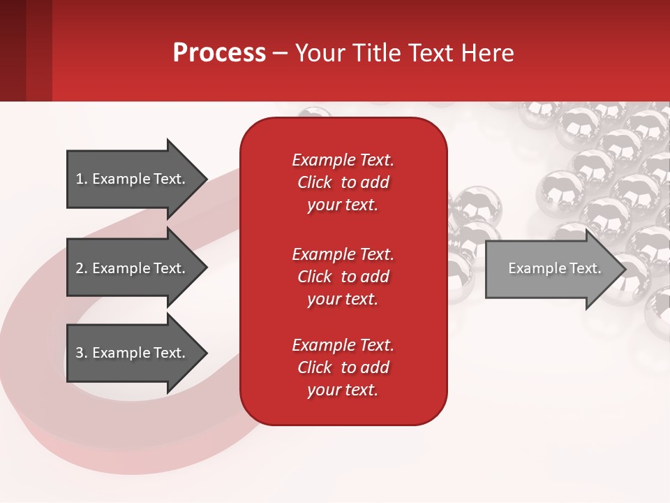 A Group Of Silver Balls With A Red Bar On Top Of Them PowerPoint Template
