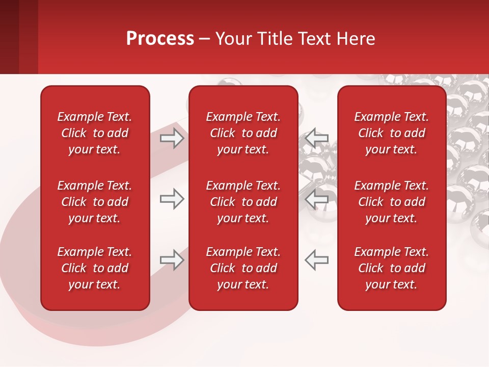 A Group Of Silver Balls With A Red Bar On Top Of Them PowerPoint Template