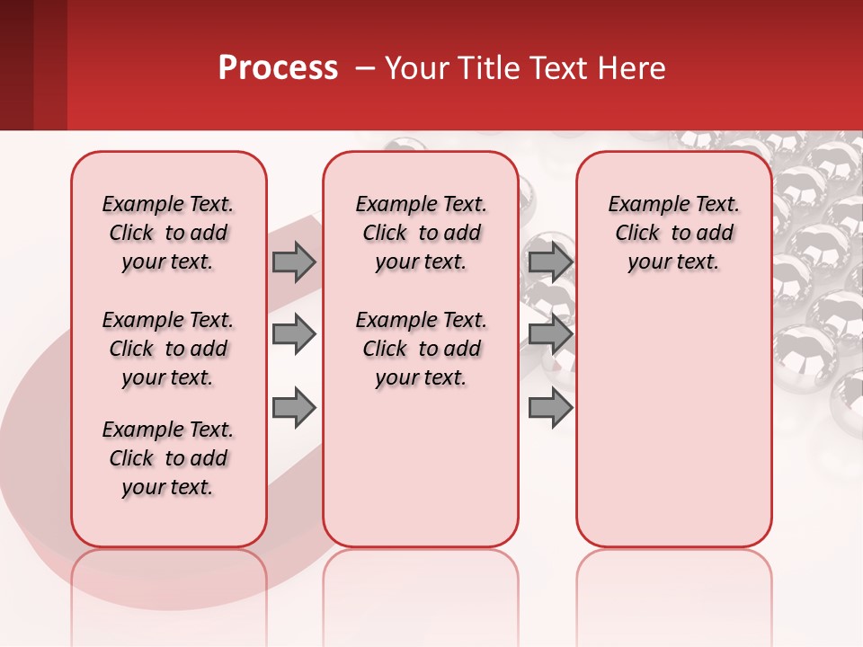 A Group Of Silver Balls With A Red Bar On Top Of Them PowerPoint Template