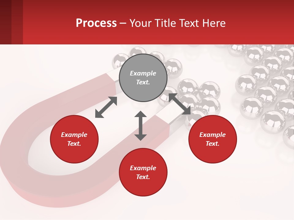A Group Of Silver Balls With A Red Bar On Top Of Them PowerPoint Template