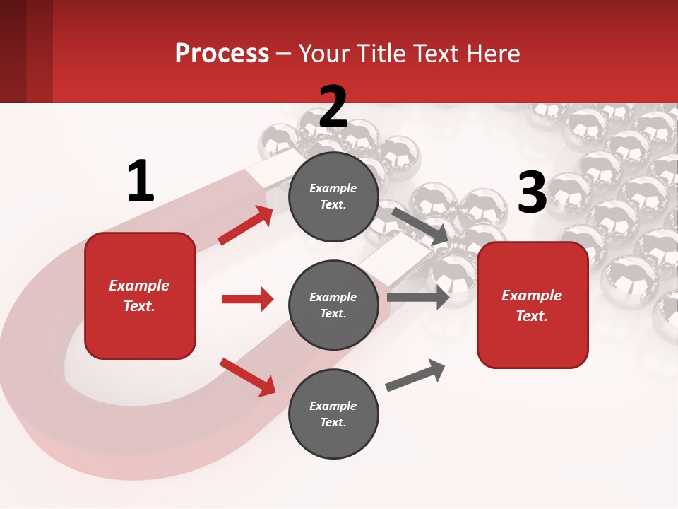 A Group Of Silver Balls With A Red Bar On Top Of Them PowerPoint Template
