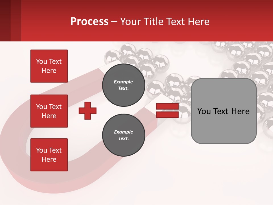 A Group Of Silver Balls With A Red Bar On Top Of Them PowerPoint Template