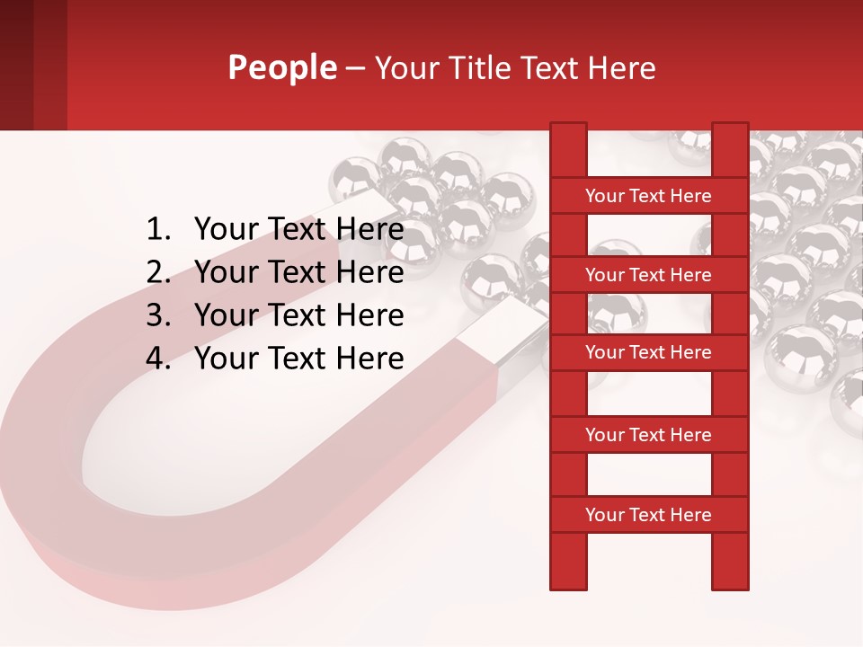 A Group Of Silver Balls With A Red Bar On Top Of Them PowerPoint Template