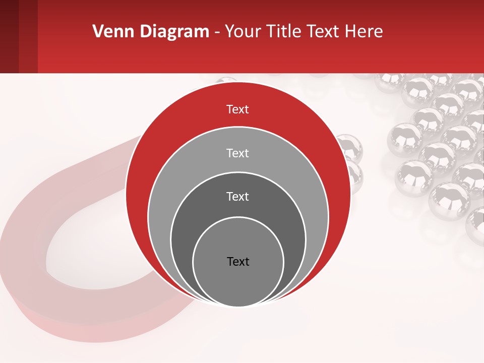 A Group Of Silver Balls With A Red Bar On Top Of Them PowerPoint Template