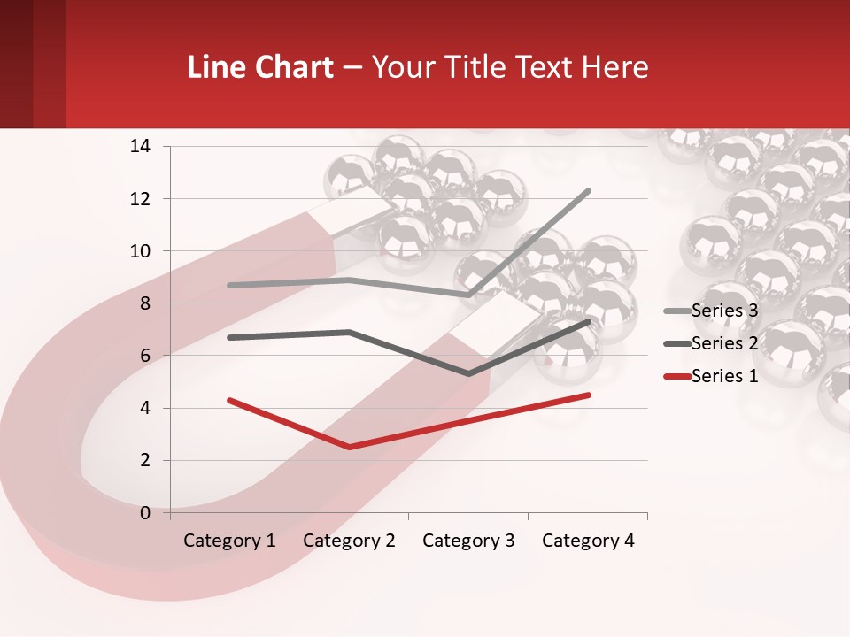 A Group Of Silver Balls With A Red Bar On Top Of Them PowerPoint Template