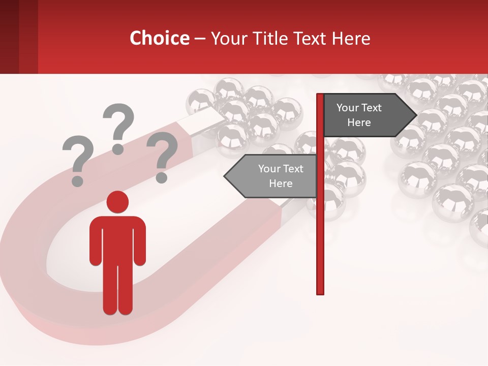 A Group Of Silver Balls With A Red Bar On Top Of Them PowerPoint Template