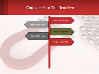 A Group Of Silver Balls With A Red Bar On Top Of Them PowerPoint Template